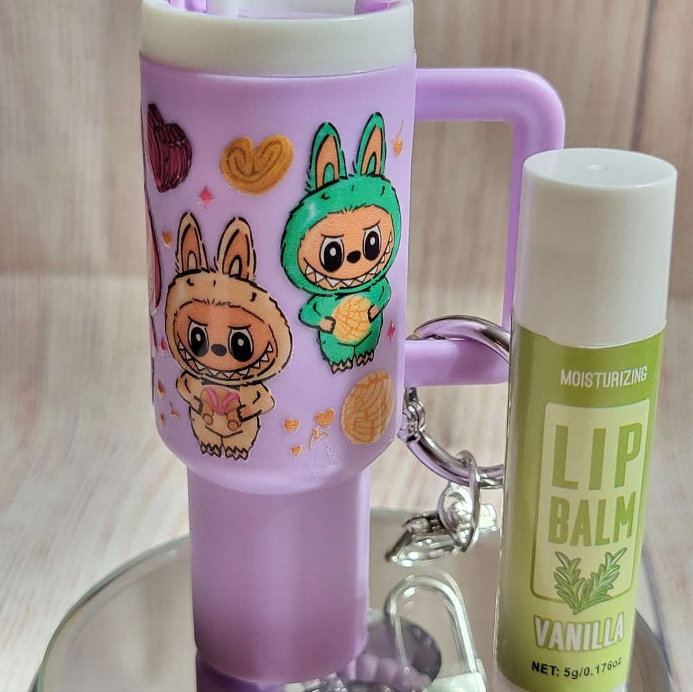 Mini Tumbler With Labubu Decal.Lip Balm Not Included